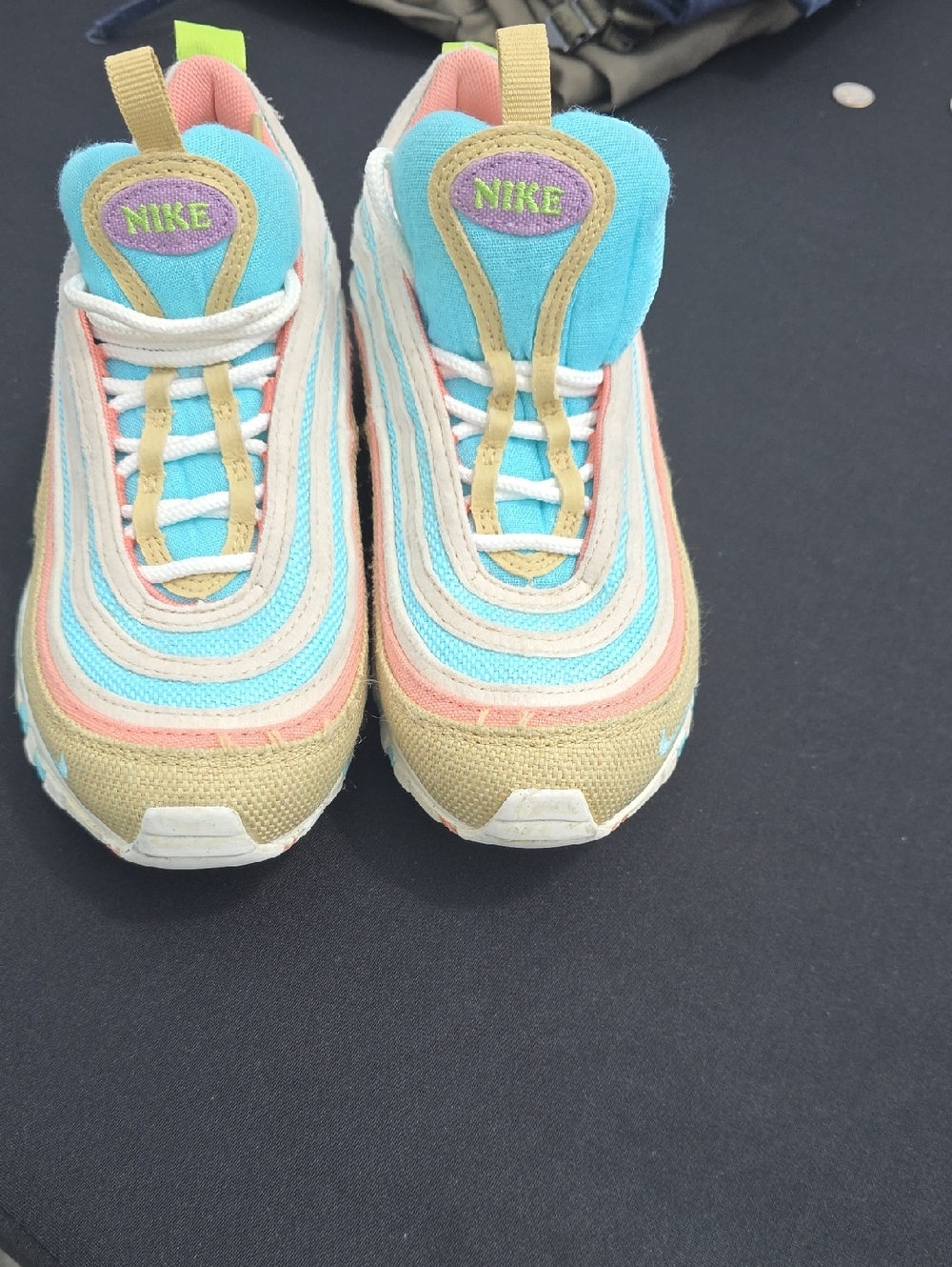 Nike Kids Colorblock Sneakers — Turquoise, Pink & Tan